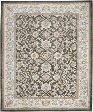 Homeroots 5' X 7' Gray Floral Distressed Area Rug  Synthetic 553199