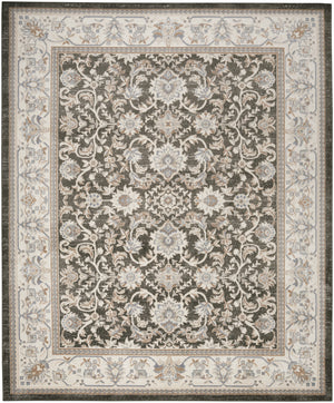 Homeroots 5' X 7' Gray Floral Distressed Area Rug  Synthetic 553199