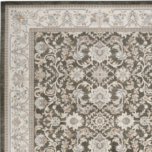 Homeroots 5' X 7' Gray Floral Distressed Area Rug  Synthetic 553199
