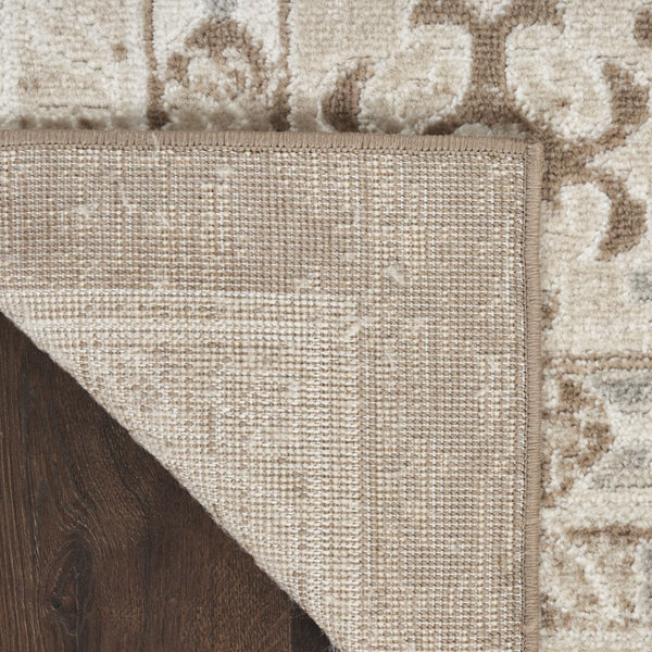 HomeRoots 9' Brown Geometric Distressed Area Rug - Modern Vintage Design for Living Rooms & Dining Areas 9' X 12' 553203