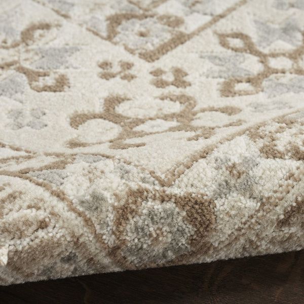 HomeRoots 9' Brown Geometric Distressed Area Rug - Modern Vintage Design for Living Rooms & Dining Areas 9' X 12' 553203