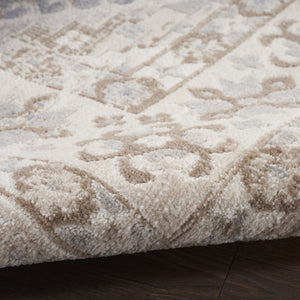 HomeRoots 9' Blue Geometric Distressed Area Rug – Timeless Elegance for Living Spaces with Soft Warmth & Style 8' X 10' 553204