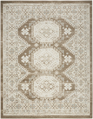 Homeroots 8' X 10' Brown Geometric Distressed Area Rug  Synthetic 553205