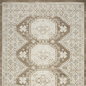 Homeroots 8' X 10' Brown Geometric Distressed Area Rug  Synthetic 553205