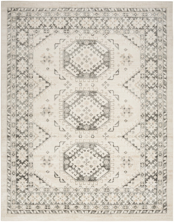 Homeroots 8' X 10' Gray Geometric Distressed Area Rug  Synthetic 553206