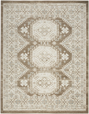 Homeroots 5' X 7' Brown Geometric Distressed Area Rug  Synthetic 553211