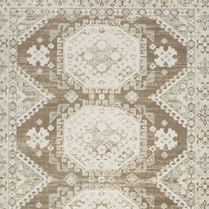 Homeroots 5' X 7' Brown Geometric Distressed Area Rug  Synthetic 553211