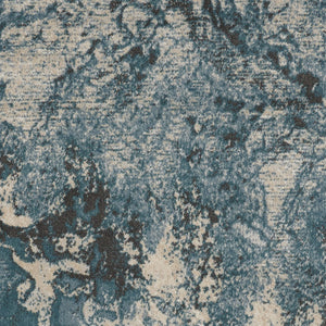 Homeroots 3' X 5' Ivory Teal Blue And Black Abstract Area Rug  Polyester 553217