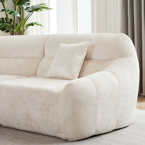 English Elm [video]123.2 Inch Chenille Modular Sectional Sofa Four Seat Cloud Cushion Living Room Beige W3505S00060