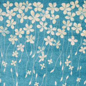 Homeroots 8' Turquoise And Cream Floral Area Rug - Durable, Stain-resistant Design For Stylish Comfort And Appeal 4' X 6' Polypropylene 553259