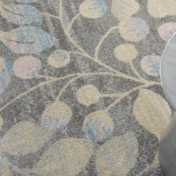 Homeroots 4' Beige Gray And Blue Botanical Leaves Area Rug – Durable, Stain Resistant, Perfect For Cozy Spaces!  Polypropylene 553265