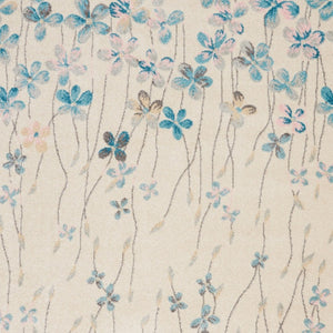 Homeroots 4' X 6' Ivory And Blue Floral Area Rug - Durable, Stain Resistant, Perfect For Homes With Kids & Pets!  Polypropylene 553271