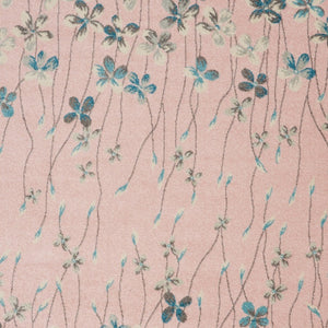 Homeroots 8' Floral Area Rug In Pink, Gray & Blue – Stain Resistant, Durable, Ideal For Kids & Pets, 96" X 120" 4' X 6' Polypropylene 553273