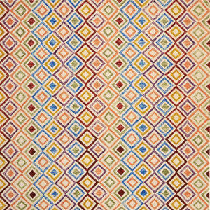 Homeroots 8' Ivory Blue And Red Geometric Hand-tufted Wool Area Rug – Unique Bohemian Statement Piece For Home  Wool 553295