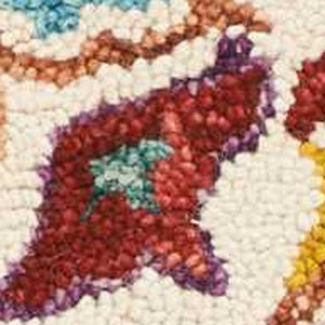 Homeroots 8' Ivory Red And Orange Wool Floral Hand-tufted Runner Rug - Unique Bohemian Design For Any Space  Wool 553312