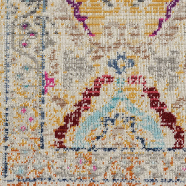 Homeroots 8' Ivory Pink And Orange Floral Distressed Runner Rug – Durable, Stain Resistant, Perfect For High Traffic Areas  Polypropylene 553336