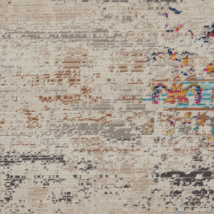 Homeroots 5' X 8' Distressed Ivory And Brown Floral Area Rug - Durable, Stain-resistant, Ideal For Kids & Pets  Polypropylene 553342