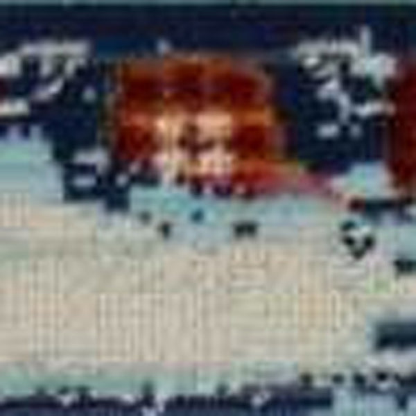 Homeroots 4' X 6' Stain-resistant Blue, Red & Orange Floral Distressed Area Rug For Kids & Pets’ Spaces  Polypropylene 553361