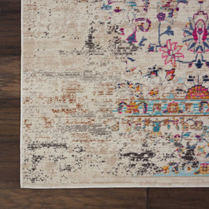 Homeroots 4' X 6' Ivory And Brown Floral Distressed Area Rug – Stain Resistant, Durable, Perfect For Any Space  Polypropylene 553362