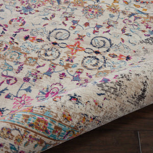 Homeroots 4' X 6' Ivory And Brown Floral Distressed Area Rug – Stain Resistant, Durable, Perfect For Any Space  Polypropylene 553362