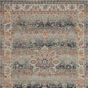 Homeroots 4' X 6' Floral Distressed Area Rug In Ivory, Brown & Gray - Durable, Stain-resistant Design For Any Space  Polypropylene 553364