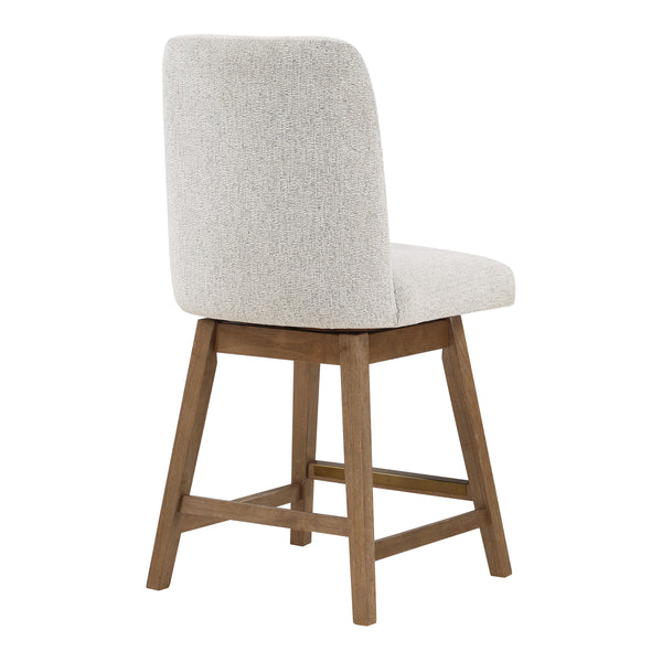 OSP Home Furnishings Finley 26” Swivel Counter Stool  - Set of 2 Parchment/Med Oak