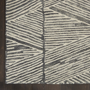 Homeroots 8' Gray And White Wool Abstract Area Rug - Modern Design For Cozy Elegance And Style In Any Room 8' X 12' Wool 553377