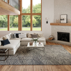 HomeRoots 8' Gray and White Wool Abstract Area Rug - Modern Design for Cozy Comfort in Living Spaces 8' X 12' 553377