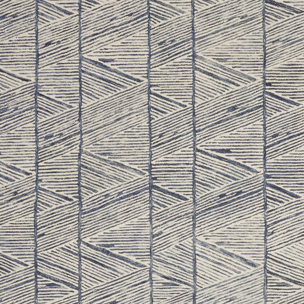 Homeroots 8' Modern Blue And White Wool Geometric Area Rug - Stain Resistant, Stylish, Perfect For Family Spaces 8' X 10' Wool 553378