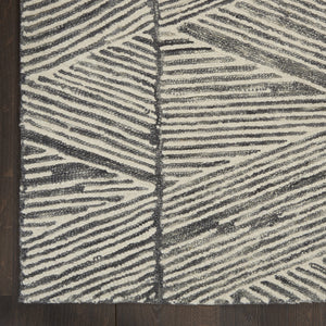 Homeroots 8' Gray And White Wool Abstract Area Rug - Modern Design For Cozy Elegance And Style In Any Room 8' X 10' Wool 553379