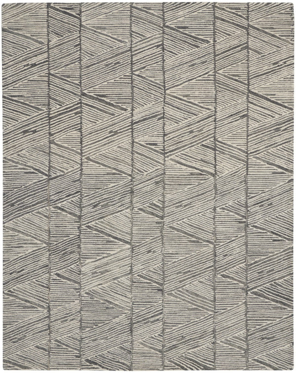 HomeRoots 8' Gray and White Wool Abstract Area Rug - Modern Design for Cozy Comfort in Living Spaces 8' X 10' 553379