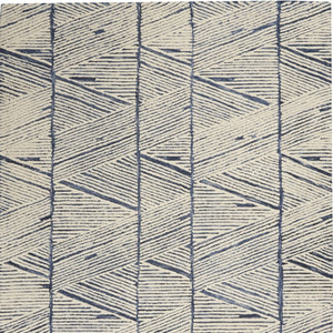 Homeroots 8' Modern Blue And White Wool Geometric Area Rug - Stain Resistant, Stylish, Perfect For Family Spaces 5' X 7' Wool 553381
