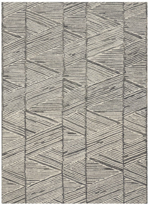 HomeRoots 8' Gray and White Wool Abstract Area Rug - Modern Design for Cozy Comfort in Living Spaces 5' X 7' 553382