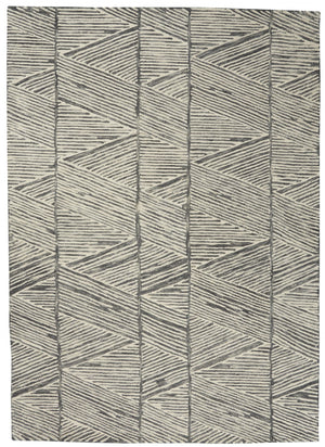 Homeroots 8' Gray And White Wool Abstract Area Rug - Modern Design For Cozy Elegance And Style In Any Room 4' X 6' Wool 553383