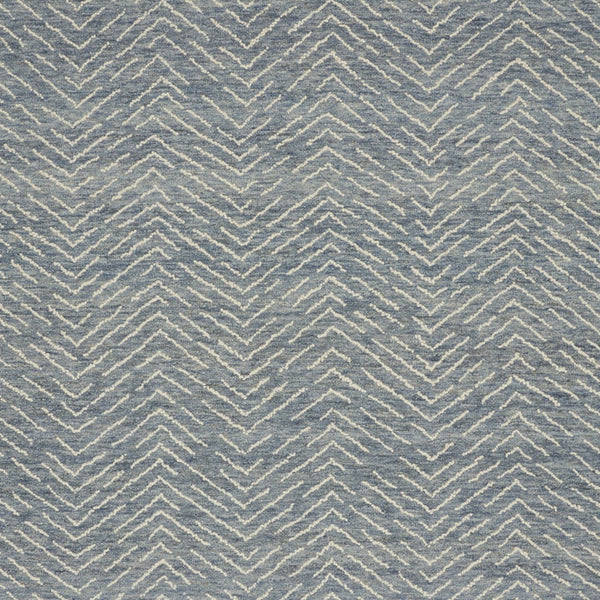 Homeroots 8' Wool Chevron Area Rug In Indigo And Ivory - Modern Artistry To Enhance Your Living Space Elegantly 8' X 12' Wool 553384