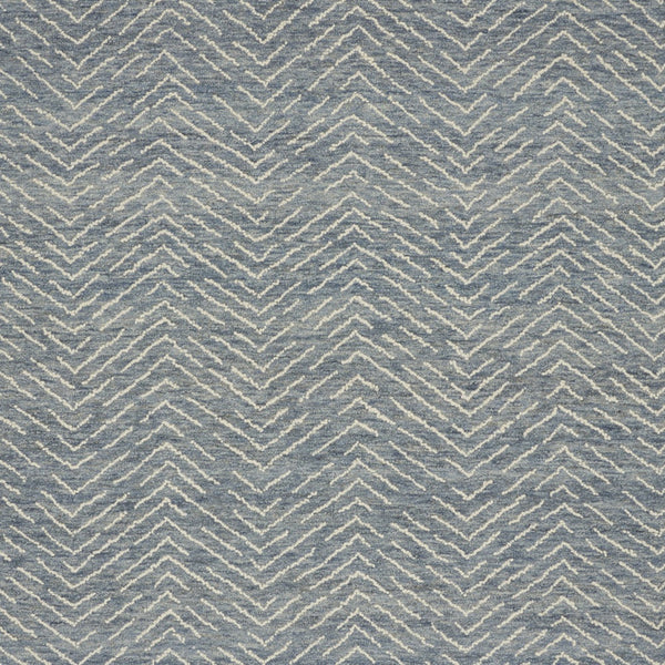 Homeroots 8' Wool Chevron Area Rug In Indigo And Ivory - Modern Artistry To Enhance Your Living Space Elegantly 8' X 10' Wool 553386