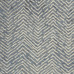 Homeroots 8' Wool Chevron Area Rug In Indigo And Ivory - Modern Artistry To Enhance Your Living Space Elegantly 4' X 6' Wool 553391