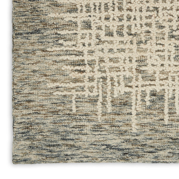 HomeRoots 8' Wool Abstract Area Rug in Ivory, Brown & Gray - Stylish Comfort for Modern Living Spaces 8' X 12' 553394