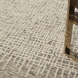 HomeRoots 8' Wool Abstract Area Rug in Ivory, Brown & Gray - Stylish Comfort for Modern Living Spaces 8' X 12' 553394
