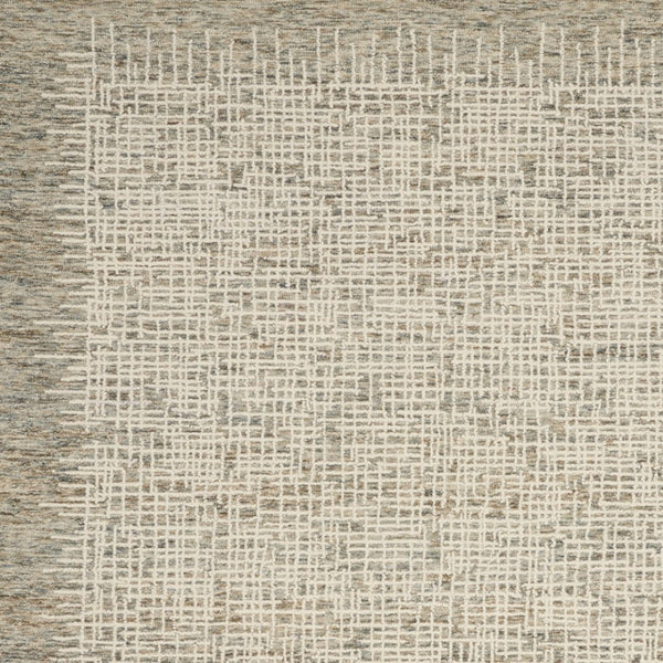 Homeroots 8' Artful Wool Abstract Area Rug In Ivory Brown And Gray - Elevate Your Space With Style! 8' X 12' Wool 553394