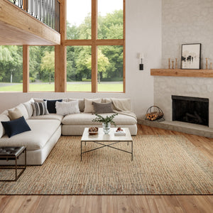 HomeRoots 8' Beige and Tan Wool Abstract Area Rug - Cozy, Soft, and Stylish for Modern and Rustic Spaces 8' X 10' 553395
