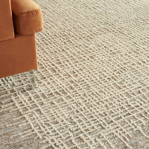 HomeRoots 8' Beige and Tan Wool Abstract Area Rug - Cozy, Soft, and Stylish for Modern and Rustic Spaces 8' X 10' 553395