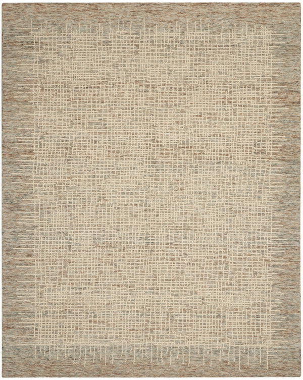 HomeRoots 8' Beige and Tan Wool Abstract Area Rug - Cozy, Soft, and Stylish for Modern and Rustic Spaces 8' X 10' 553395