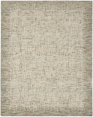 Homeroots 8' Artful Wool Abstract Area Rug In Ivory Brown And Gray - Elevate Your Space With Style! 8' X 10' Wool 553396