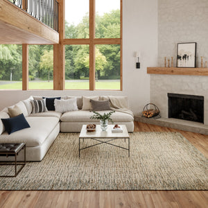HomeRoots 8' Wool Abstract Area Rug in Ivory, Brown & Gray - Stylish Comfort for Modern Living Spaces 8' X 10' 553396