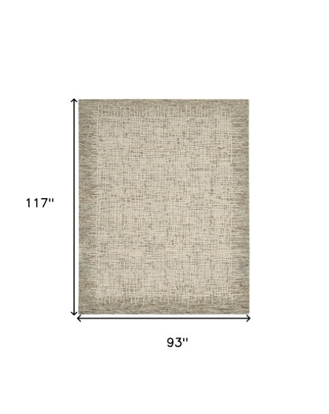 Homeroots 8' Artful Wool Abstract Area Rug In Ivory Brown And Gray - Elevate Your Space With Style! 8' X 10' Wool 553396