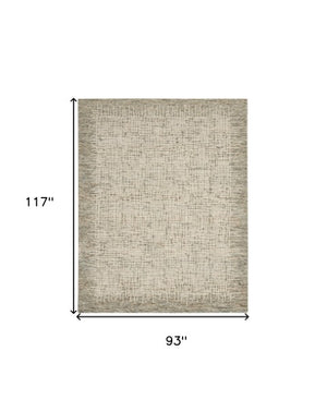 Homeroots 8' Artful Wool Abstract Area Rug In Ivory Brown And Gray - Elevate Your Space With Style! 8' X 10' Wool 553396