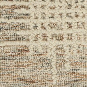 HomeRoots 8' Beige and Tan Wool Abstract Runner Rug - Modern Softness for Hallways, Kitchens & Utility Areas 553397