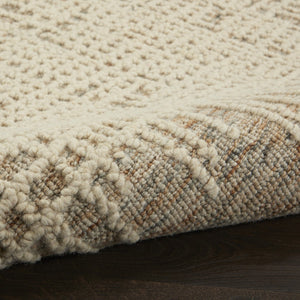 HomeRoots 8' Beige and Tan Wool Abstract Runner Rug - Modern Softness for Hallways, Kitchens & Utility Areas 553397