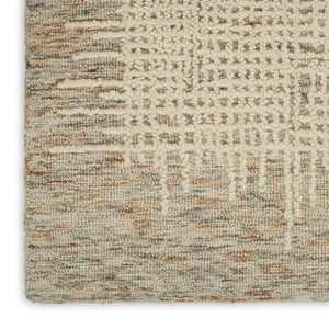 HomeRoots 8' Beige and Tan Wool Abstract Runner Rug - Modern Softness for Hallways, Kitchens & Utility Areas 553397